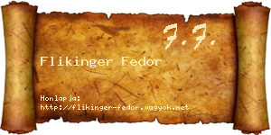 Flikinger Fedor névjegykártya